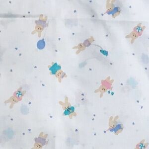 Vintage Bunny Rabbit & Balloons Fabric Material Easter Cottage Twee Whimsical
